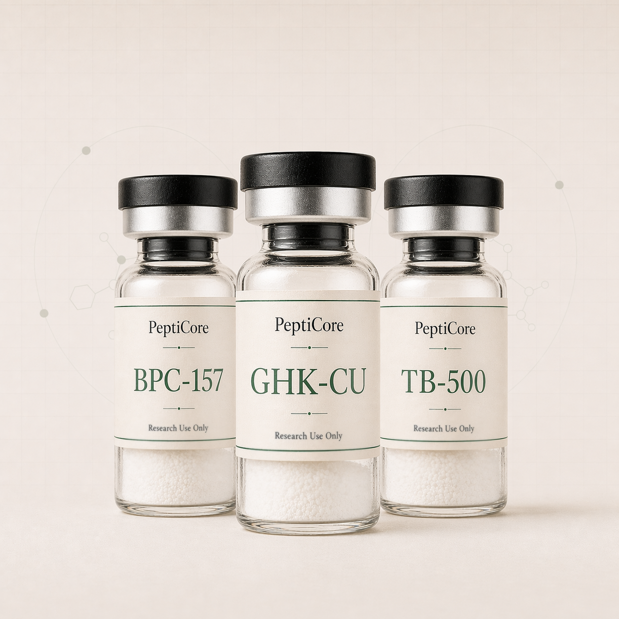 GLOW (GHK-CU+BPC-157+TB-500) research-use series vial