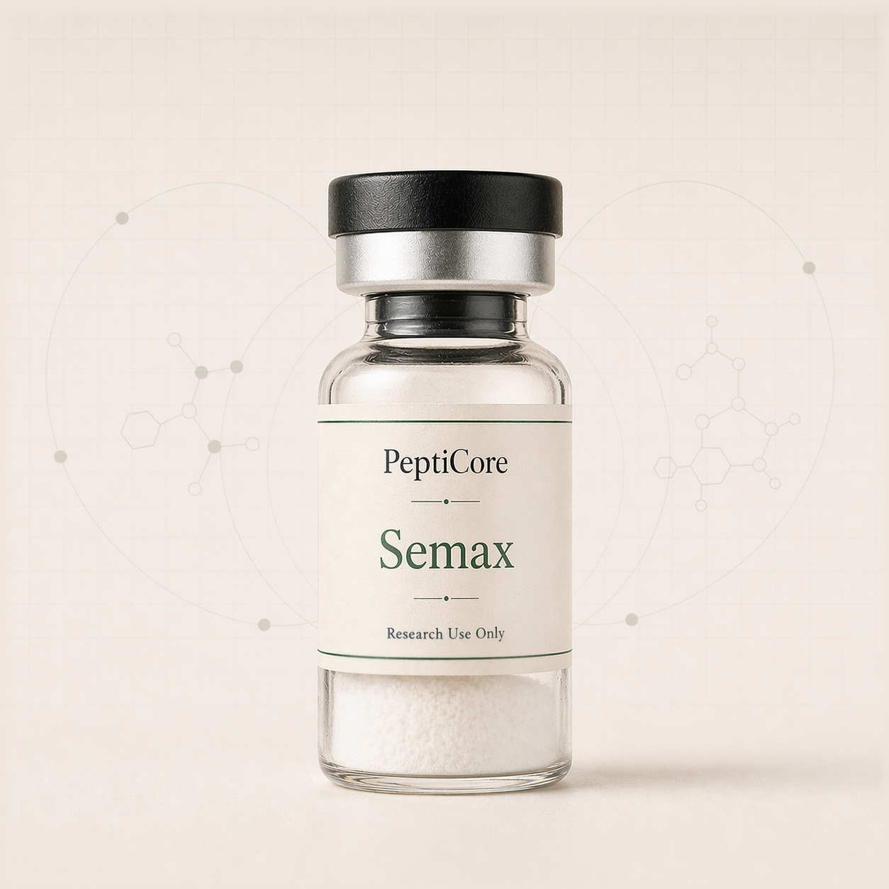 Semax research-use peptide vial from PeptiCore